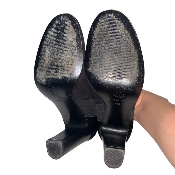 Trina Turk Womens 6 Ankle Boots Black Suede Calf Hair High Heeled Booties - Picture 11 of 11